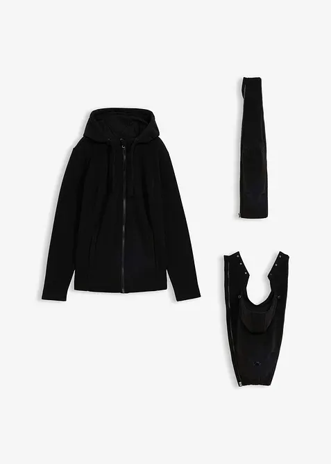 Fl&iacute;sov&aacute; bunda 4 v 1, se vsadkou na no&scaron;en&iacute; miminka, možnost no&scaron;en&iacute; vpředu i vzadu, bonprix