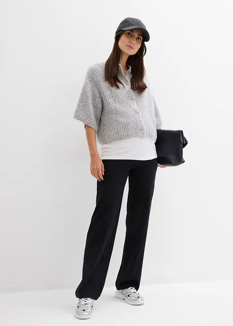 Žerzejov&eacute; kalhoty 2 v 1, s ohrnovac&iacute;m pasem, na těhotenstv&iacute; i po něm, bonprix