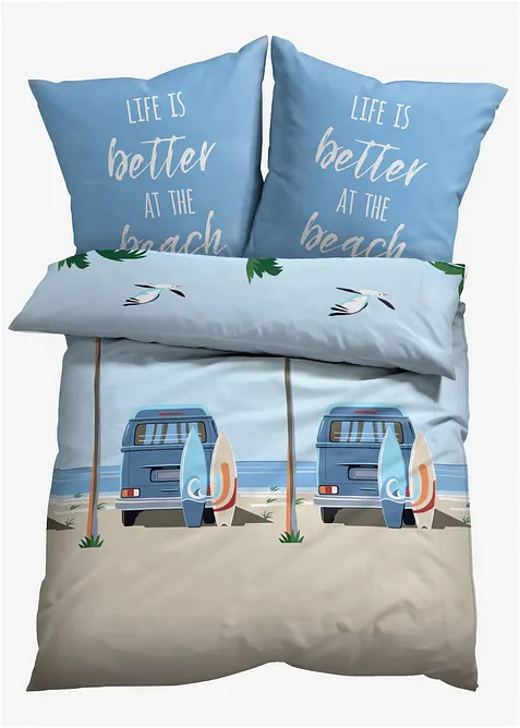 Povlečení s autem a palmami na pláži, bonprix