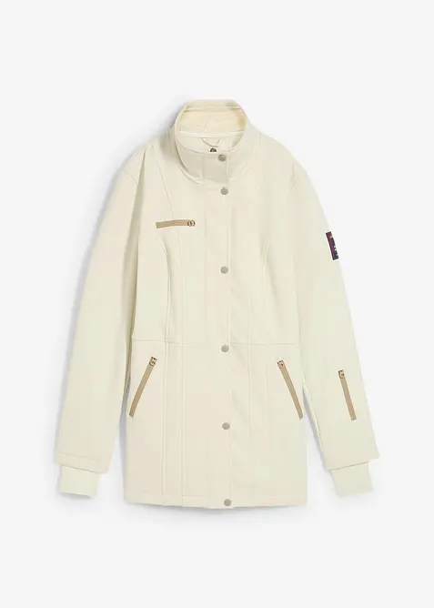 Nepromokavá strečová dlouhá softshellová bunda, bonprix