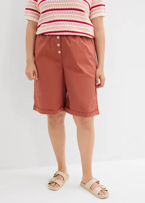 Bermudy z materiálu papertouch z bavlněné směsi, bonprix