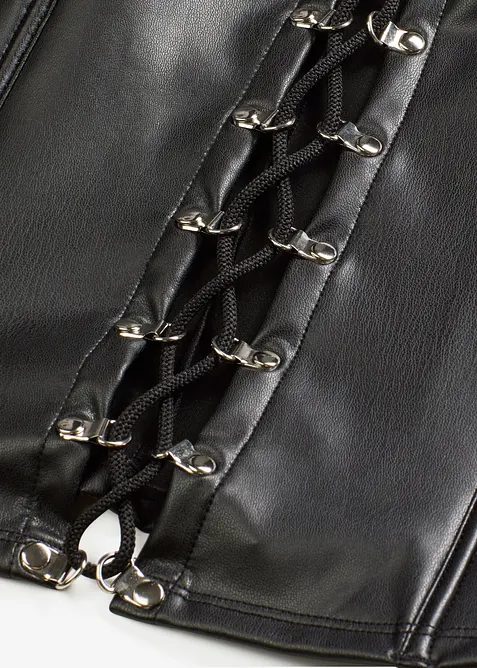 Živůtek se šněrováním, z materiálu s mokrým vzhledem, bonprix