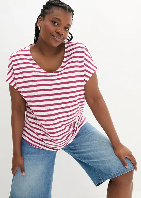 Tričko z čistého lnu, s netopýřími rukávy, bonprix