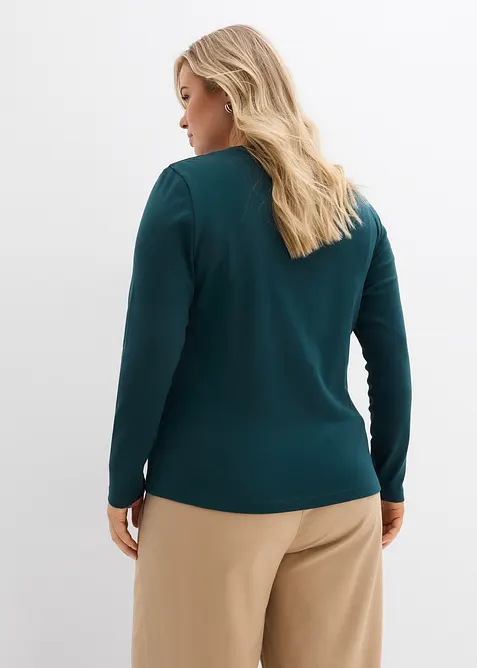 Tričko s dlouh&yacute;m ruk&aacute;vem, z čist&eacute; organick&eacute; bavlny, bonprix