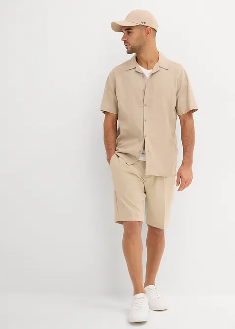 Košile s krátkým rukávem a podílem lnu, Loose Fit, bonprix