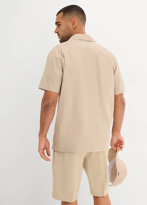 Košile s krátkým rukávem a podílem lnu, Loose Fit, bonprix