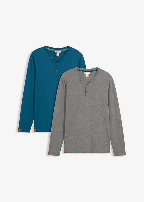 Henley triko (2 ks v balen&iacute;), bonprix