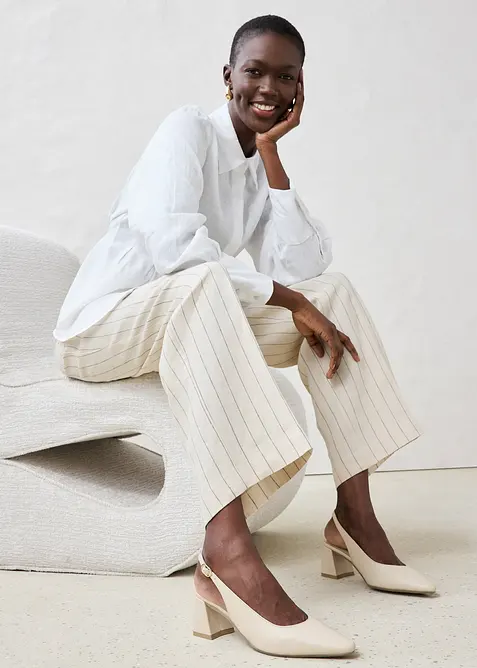 Kožené lodičky s otevřenou patou, bonprix