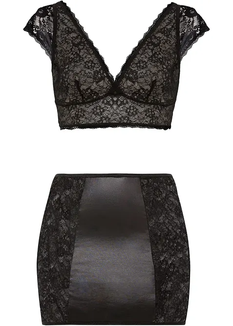 Podprsenkový top + sukně (2dílná souprava), bonprix