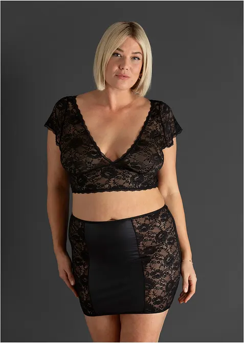 Podprsenkov&yacute; top + sukně (2d&iacute;ln&aacute; souprava), bonprix