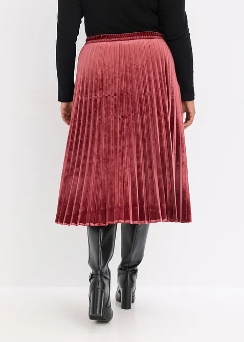 Plisovaná sukně z jemného sametu, bonprix