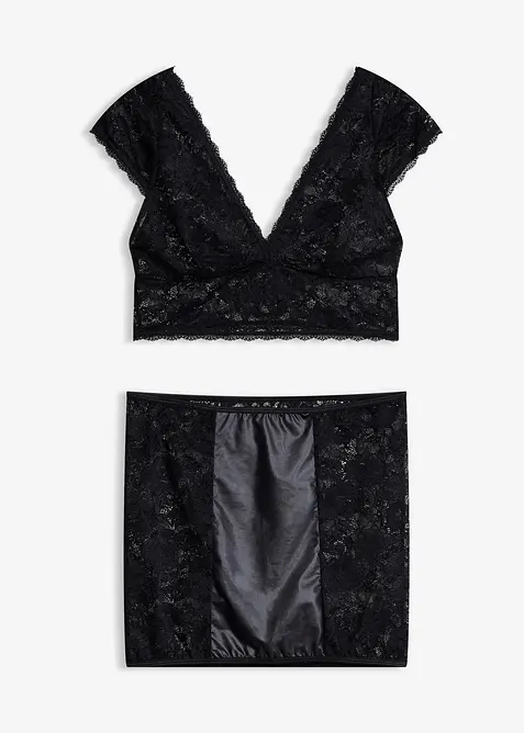 Podprsenkový top + sukně (2dílná souprava), bonprix