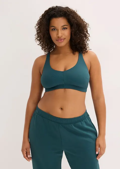 Sportovn&iacute; podprsenka s lehkou oporou, z žebrovan&eacute;ho materi&aacute;lu, bonprix