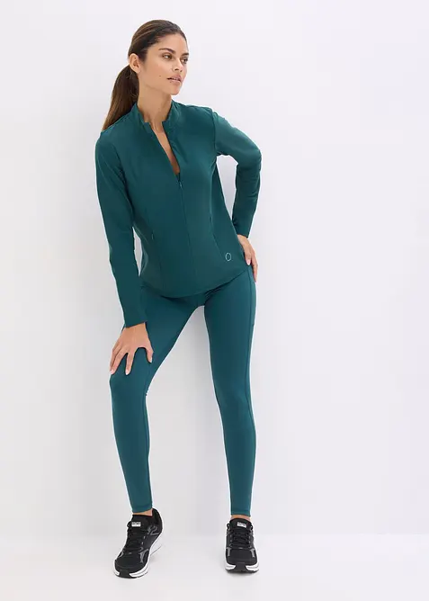 Pohodln&eacute; sportovn&iacute; leg&iacute;ny s kapsou na mobil, rychleschnouc&iacute;, bonprix