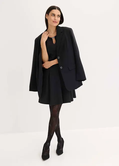 Punčochové kalhoty s třpytivým vánočním potiskem, bonprix