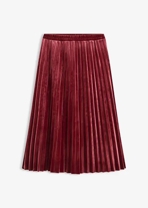 Plisovaná sukně z jemného sametu, bonprix