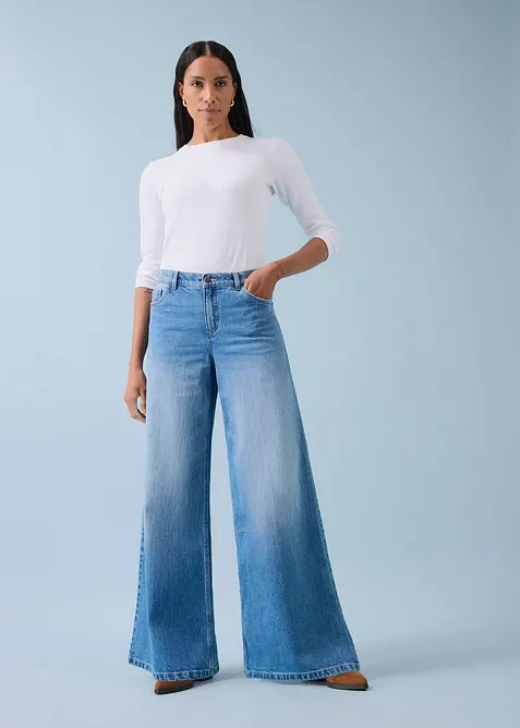 Dž&iacute;ny Wide Leg, Mid Waist, bonprix