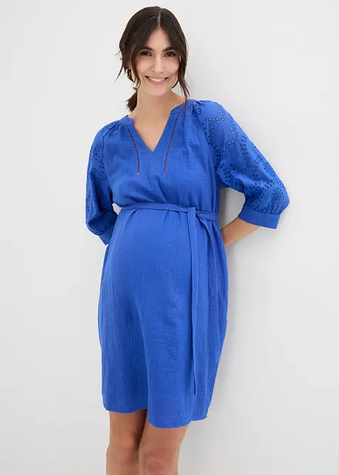 Těhotenské šaty z čistě bavlněného mušelínu, bonprix