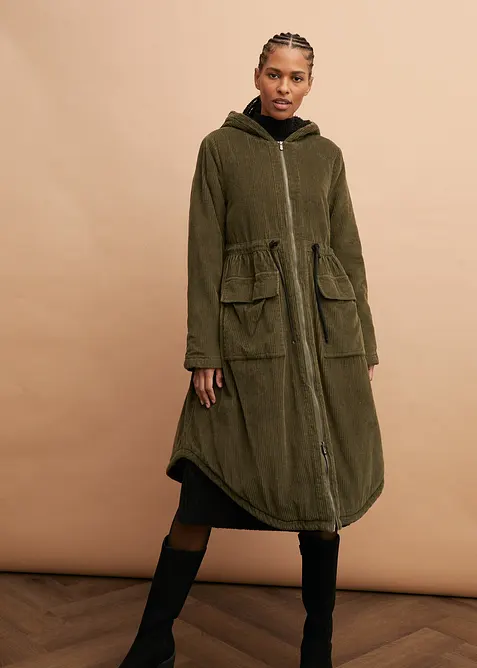 Man&scaron;estrov&yacute; kab&aacute;t s kapuc&iacute; s medv&iacute;dkov&yacute;m fl&iacute;sem, z čist&eacute; bavlny, bonprix