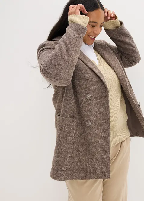 Kr&aacute;tk&yacute; kab&aacute;t ve vlněn&eacute;m vzhledu, bonprix