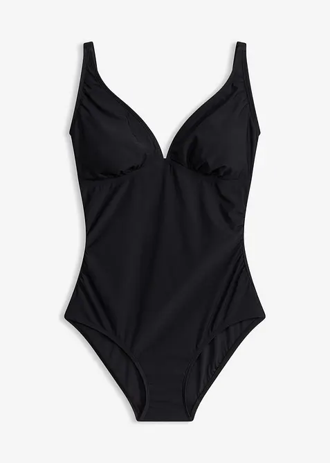 Stahovac&iacute; jednod&iacute;ln&eacute; plavky s v&yacute;střihem do V, lehk&yacute; tvaruj&iacute;c&iacute; efekt, bonprix