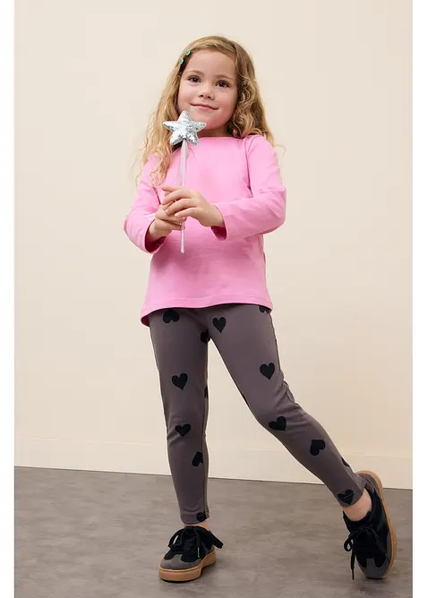 Triko s dlouh&yacute;m ruk&aacute;vem, z elastick&eacute; směsi s organickou bavlnou (3 ks v balen&iacute;), bonprix