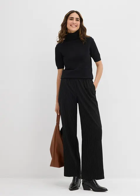 Svetr s rolákovým límcem, krátký rukáv, bonprix