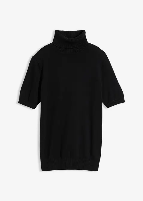 Svetr s rolákovým límcem, krátký rukáv, bonprix