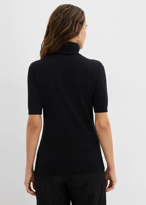 Svetr s rolákovým límcem, krátký rukáv, bonprix