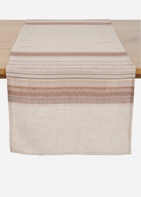 Běhoun na stůl s pod&iacute;lem lnu, bonprix