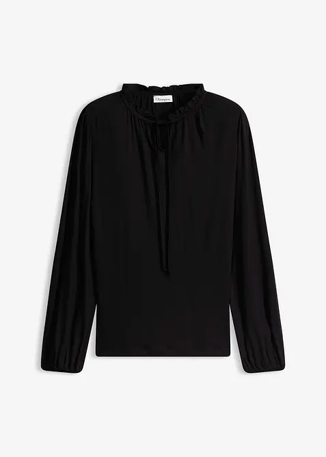 Triko s dlouh&yacute;m ruk&aacute;vem, z visk&oacute;zov&eacute; směsi, bonprix