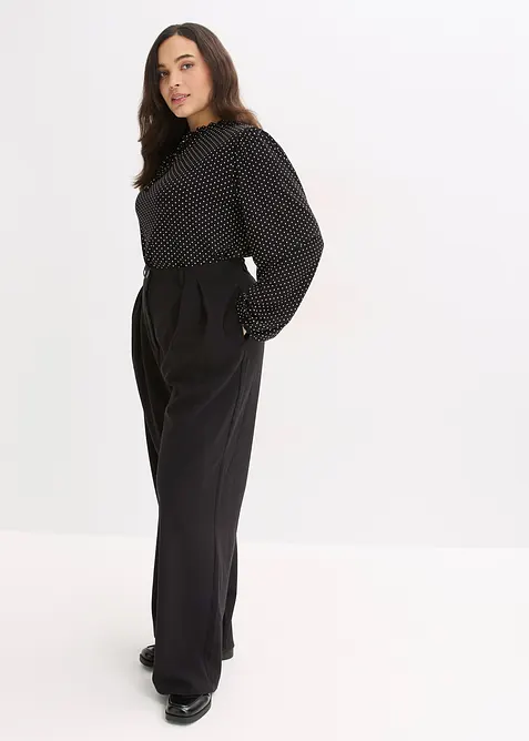 Triko s dlouh&yacute;m ruk&aacute;vem, z visk&oacute;zov&eacute; směsi, bonprix