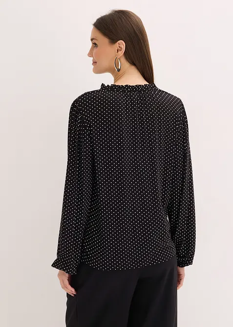 Triko s dlouh&yacute;m ruk&aacute;vem, z visk&oacute;zov&eacute; směsi, bonprix