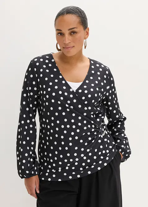 Tričko s dlouh&yacute;m ruk&aacute;vem, ze strukturovan&eacute;ho žerzeje, bonprix