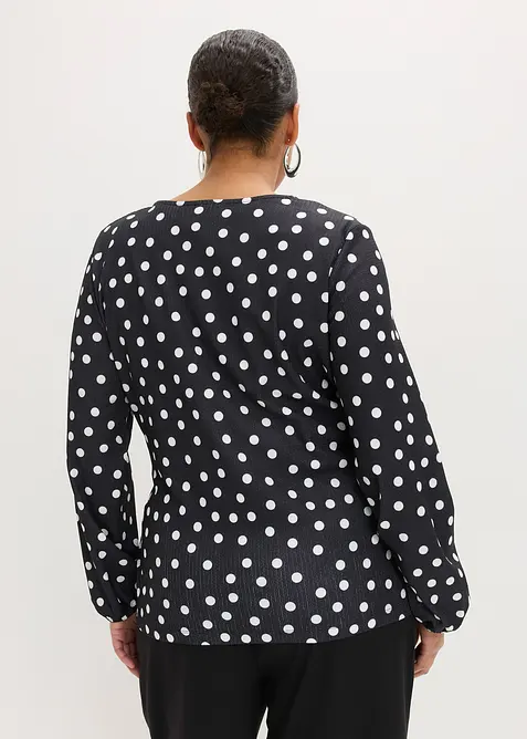 Tričko s dlouh&yacute;m ruk&aacute;vem, ze strukturovan&eacute;ho žerzeje, bonprix