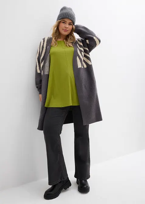 Tričko s dlouh&yacute;m ruk&aacute;vem, ze směsi bavlny a visk&oacute;zy, bonprix