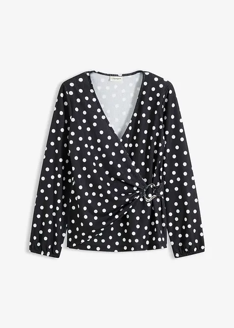 Tričko s dlouh&yacute;m ruk&aacute;vem, ze strukturovan&eacute;ho žerzeje, bonprix