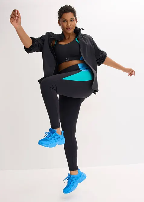 Komfortn&iacute; sportovn&iacute; leg&iacute;ny v kontrastn&iacute;ch barv&aacute;ch, rychleschnouc&iacute;, bonprix