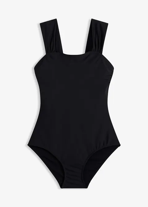 Stahovac&iacute; jednod&iacute;ln&eacute; plavky, středn&iacute; tvaruj&iacute;c&iacute; efekt a &scaron;irok&aacute; ram&iacute;nka, bonprix