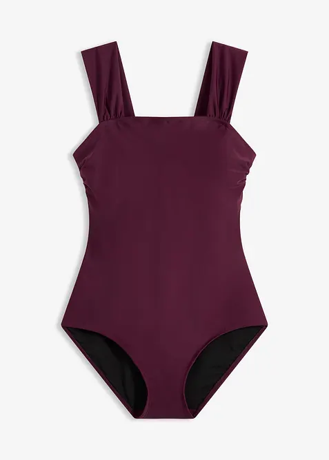 Stahovac&iacute; jednod&iacute;ln&eacute; plavky, středn&iacute; tvaruj&iacute;c&iacute; efekt a &scaron;irok&aacute; ram&iacute;nka, bonprix