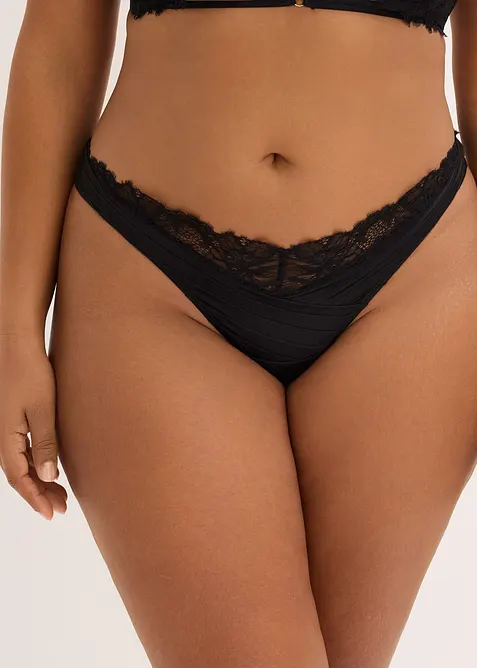 Kalhotky tanga s beze&scaron;v&yacute;mi zadn&iacute;mi kalhotkami, bonprix