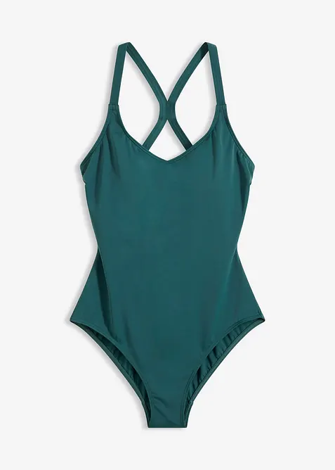 Rychleschnouc&iacute; sportovn&iacute; jednod&iacute;ln&eacute; plavky se sportovn&iacute;mi z&aacute;dy, bonprix