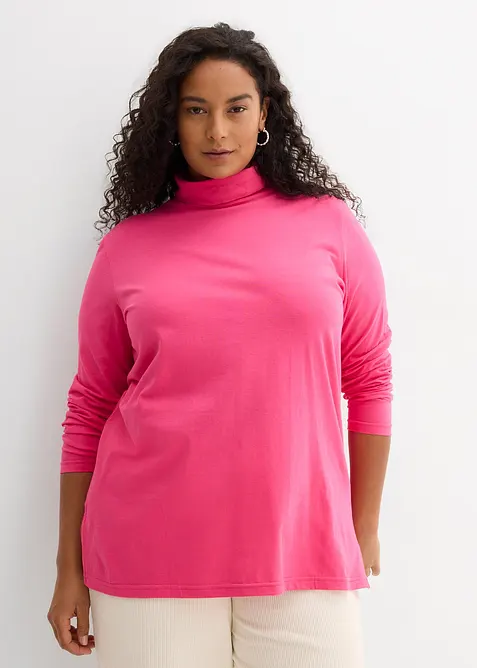 Tričko s rol&aacute;kem, z čist&eacute; organick&eacute; bavlny, bonprix