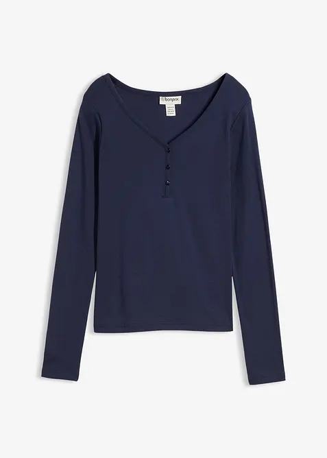 Tričko s dlouh&yacute;m ruk&aacute;vem, z čist&eacute; organick&eacute; bavlny, bonprix