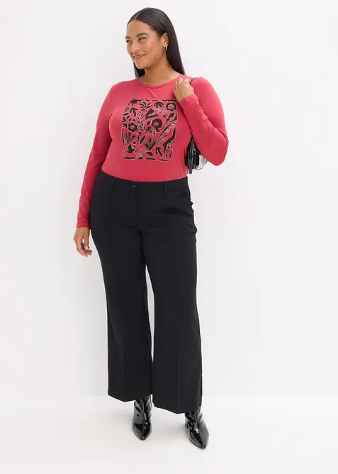 Tričko s dlouh&yacute;m ruk&aacute;vem, s organickou bavlnou, bonprix