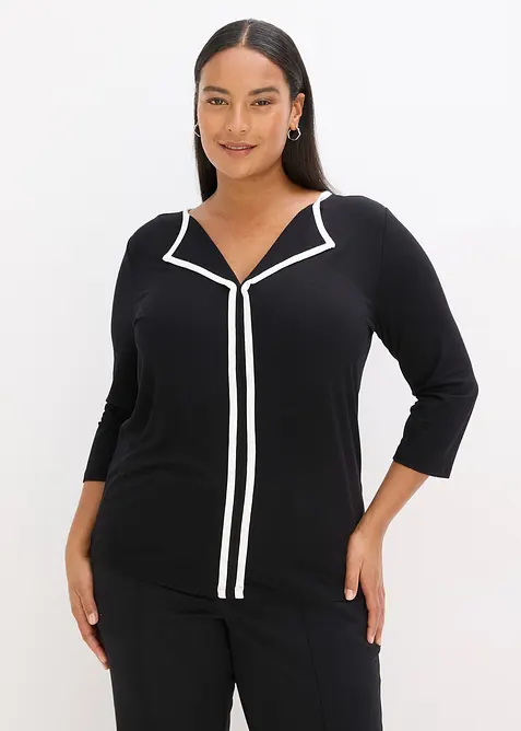 Triko s kontrastn&iacute;m lemem, bonprix