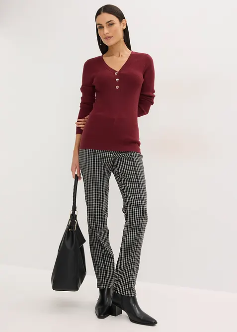 Žebrovan&yacute; svetr s visk&oacute;zou, bonprix