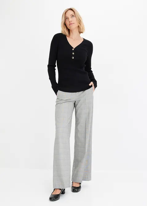 Žebrovan&yacute; svetr s visk&oacute;zou, bonprix