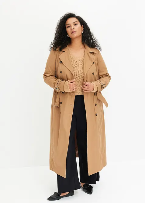 Žerzejov&eacute; kalhoty s ozdobn&yacute;m p&aacute;skem, bonprix