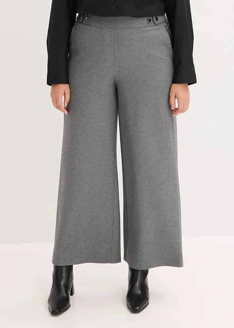 Žerzejov&eacute; kalhoty s ozdobn&yacute;m p&aacute;skem, bonprix